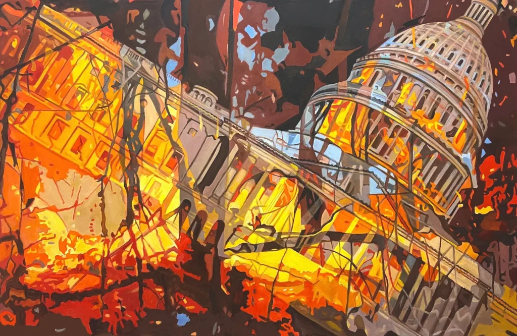 Disintegrating Capitol disintegrating capitol 52x78 48x36 oil alkyd canvas 2025