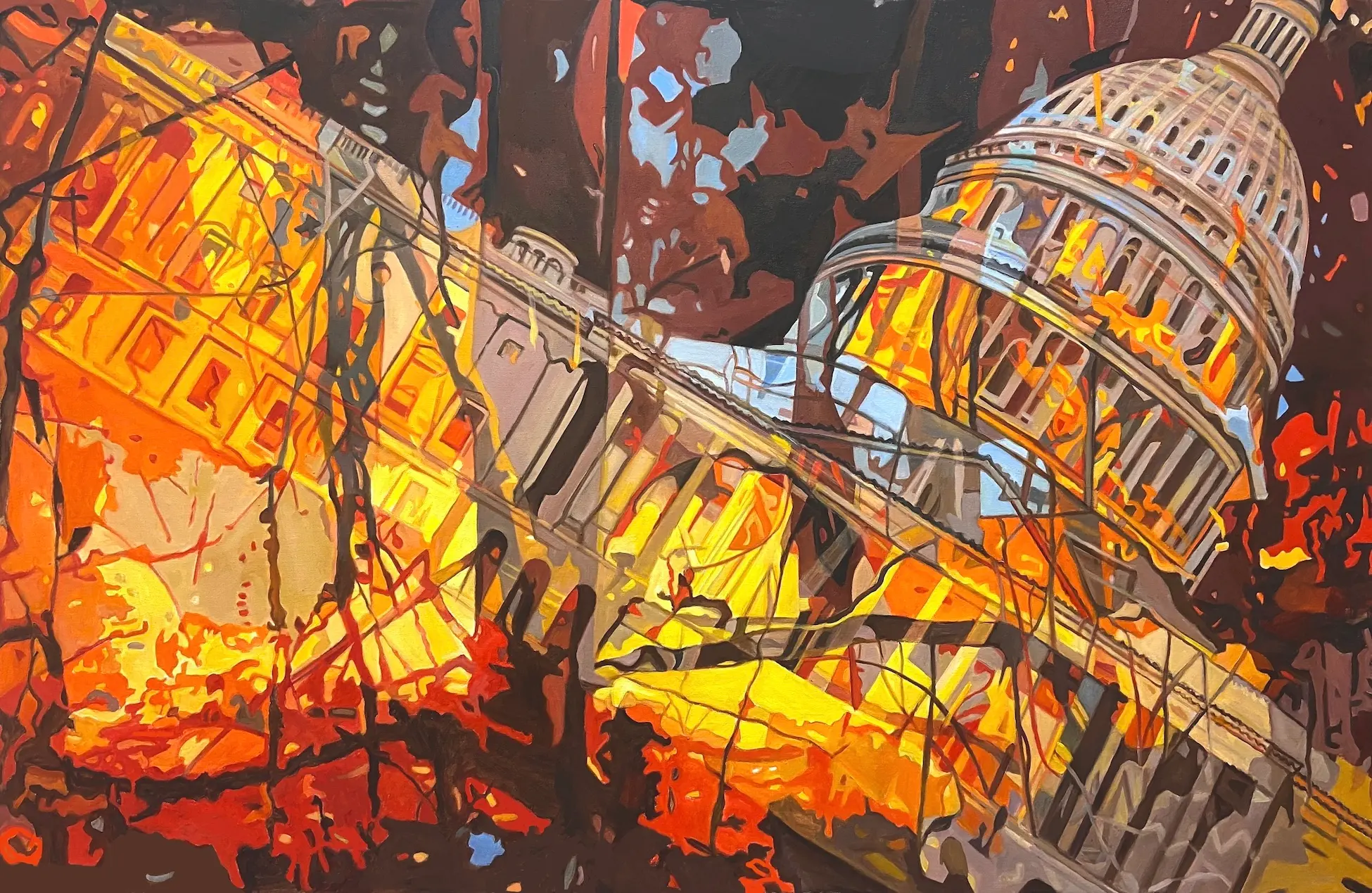 disintegrating capitol 52x78 48x36 oil alkyd canvas 2025