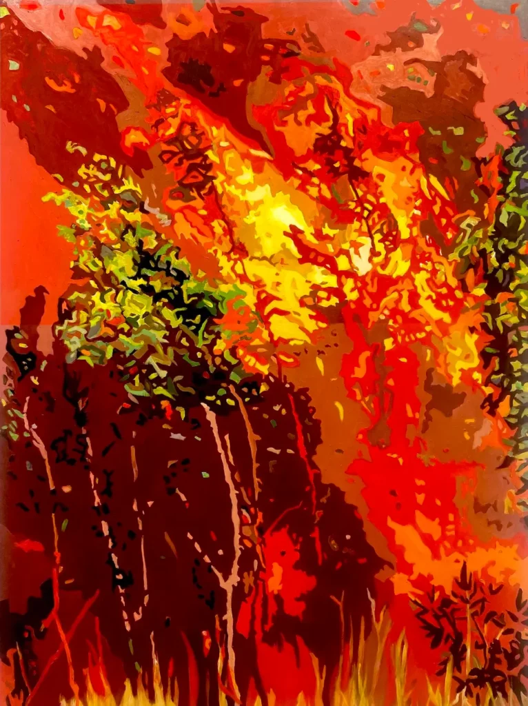 Hot Red Light hot red light 48x36 oil alkyd wood2024