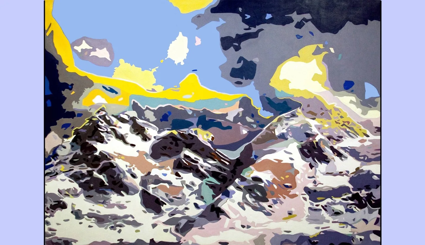 nanga parbat pakistan oil acrylic allkyd canvas 65x114 2010