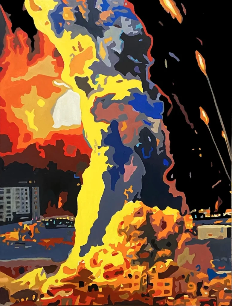 Scorched scorched 48x36 oil alkyd wood2023