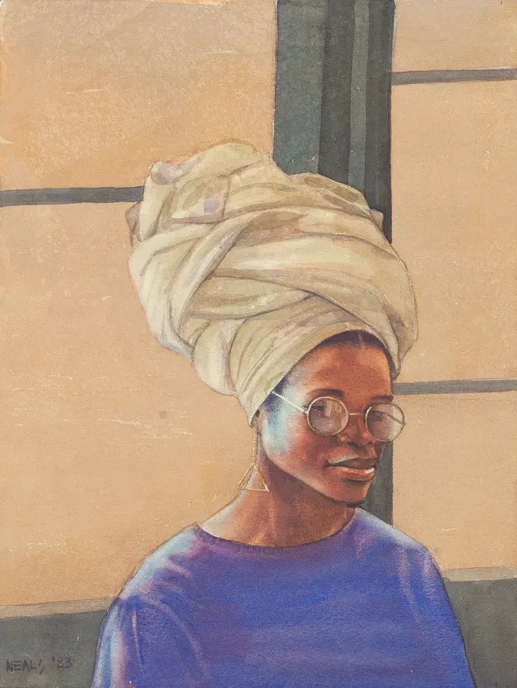 Yellow turban valentinemuseumofart otto neals yellow turban 1983